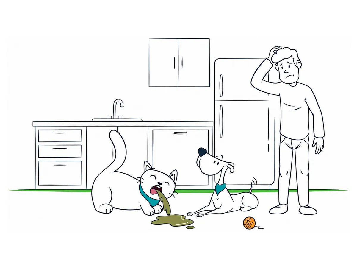 Vómitos en gatos: qué significa cada color y cuándo preocuparse